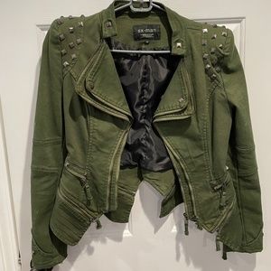 Green studded jacket